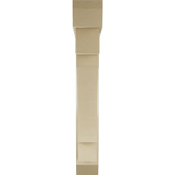 Ekena Millwork - BKTUR0554X38X38MRC06RCPR - Timberthane Faux Wood Merced Style Bracket w/ Offset Brace, Slat Ends, 5 1/2"W x 38"D x 38"H, Primed Tan