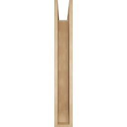 Ekena Millwork - BKTUR0554X38X38MRC06RCPR - Timberthane Faux Wood Merced Style Bracket w/ Offset Brace, Slat Ends, 5 1/2"W x 38"D x 38"H, Primed Tan