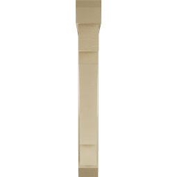 Ekena Millwork - BKTUR0554X38X44MRC06RCPR - Timberthane Faux Wood Merced Style Bracket w/ Offset Brace, Slat Ends, 5 1/2"W x 38"D x 44"H, Primed Tan