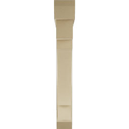 Ekena Millwork - BKTUR0554X40X40MRC06RCPR - Timberthane Faux Wood Merced Style Bracket w/ Offset Brace, Slat Ends, 5 1/2"W x 40"D x 40"H, Primed Tan