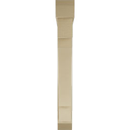 Ekena Millwork - BKTUR0554X40X44MRC06RCPR - Timberthane Faux Wood Merced Style Bracket w/ Offset Brace, Slat Ends, 5 1/2"W x 40"D x 44"H, Primed Tan