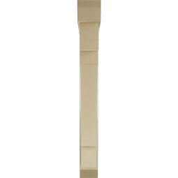 Ekena Millwork - BKTUR0554X42X48MRC06RCPR - Timberthane Faux Wood Merced Style Bracket w/ Offset Brace, Slat Ends, 5 1/2"W x 42"D x 48"H, Primed Tan