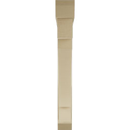 Ekena Millwork - BKTUR0554X44X44MRC06RCPR - Timberthane Faux Wood Merced Style Bracket w/ Offset Brace, Slat Ends, 5 1/2"W x 44"D x 44"H, Primed Tan