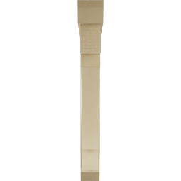 Ekena Millwork - BKTUR0554X46X46MRC06RCPR - Timberthane Faux Wood Merced Style Bracket w/ Offset Brace, Slat Ends, 5 1/2"W x 46"D x 46"H, Primed Tan