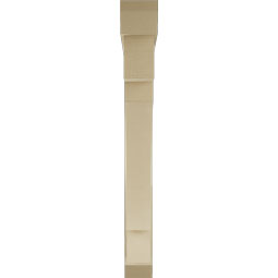 Ekena Millwork - BKTUR0554X48X48MRC06RCPR - Timberthane Faux Wood Merced Style Bracket w/ Offset Brace, Slat Ends, 5 1/2"W x 48"D x 48"H, Primed Tan