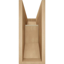 Ekena Millwork - BKTUR0756X18X18MRC06RCPR - Timberthane Faux Wood Merced Style Bracket w/ Offset Brace, Slat Ends, 7 1/2"W x 18"D x 18"H, Primed Tan