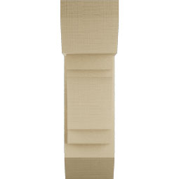 Ekena Millwork - BKTUR0756X18X26MRC06RCPR - Timberthane Faux Wood Merced Style Bracket w/ Offset Brace, Slat Ends, 7 1/2"W x 18"D x 26"H, Primed Tan
