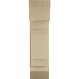 Ekena Millwork - BKTUR0756X18X30MRC06RCPR - Timberthane Faux Wood Merced Style Bracket w/ Offset Brace, Slat Ends, 7 1/2"W x 18"D x 30"H, Primed Tan