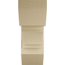 Ekena Millwork - BKTUR0756X20X20MRC06RCPR - Timberthane Faux Wood Merced Style Bracket w/ Offset Brace, Slat Ends, 7 1/2"W x 20"D x 20"H, Primed Tan