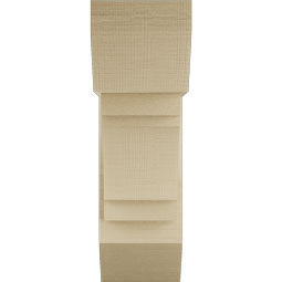 Ekena Millwork - BKTUR0756X20X24MRC06RCPR - Timberthane Faux Wood Merced Style Bracket w/ Offset Brace, Slat Ends, 7 1/2"W x 20"D x 24"H, Primed Tan