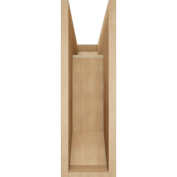 Ekena Millwork - BKTUR0756X20X24MRC06RCPR - Timberthane Faux Wood Merced Style Bracket w/ Offset Brace, Slat Ends, 7 1/2"W x 20"D x 24"H, Primed Tan