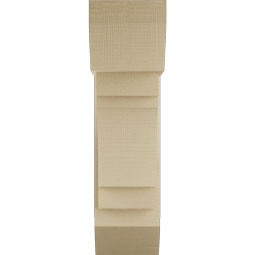 Ekena Millwork - BKTUR0756X20X28MRC06RCPR - Timberthane Faux Wood Merced Style Bracket w/ Offset Brace, Slat Ends, 7 1/2"W x 20"D x 28"H, Primed Tan