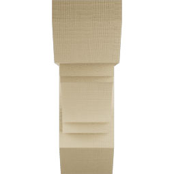 Ekena Millwork - BKTUR0756X22X22MRC06RCPR - Timberthane Faux Wood Merced Style Bracket w/ Offset Brace, Slat Ends, 7 1/2"W x 22"D x 22"H, Primed Tan