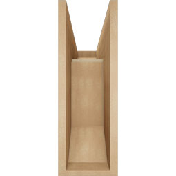 Ekena Millwork - BKTUR0756X22X22MRC06RCPR - Timberthane Faux Wood Merced Style Bracket w/ Offset Brace, Slat Ends, 7 1/2"W x 22"D x 22"H, Primed Tan
