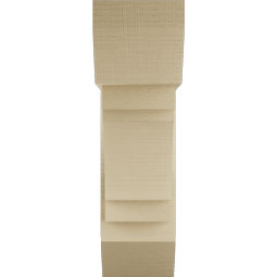 Ekena Millwork - BKTUR0756X22X26MRC06RCPR - Timberthane Faux Wood Merced Style Bracket w/ Offset Brace, Slat Ends, 7 1/2"W x 22"D x 26"H, Primed Tan