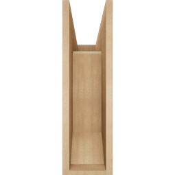 Ekena Millwork - BKTUR0756X22X26MRC06RCPR - Timberthane Faux Wood Merced Style Bracket w/ Offset Brace, Slat Ends, 7 1/2"W x 22"D x 26"H, Primed Tan