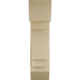 Ekena Millwork - BKTUR0756X22X30MRC06RCPR - Timberthane Faux Wood Merced Style Bracket w/ Offset Brace, Slat Ends, 7 1/2"W x 22"D x 30"H, Primed Tan