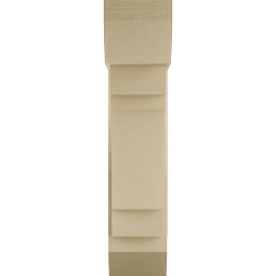 Ekena Millwork - BKTUR0756X22X34MRC06RCPR - Timberthane Faux Wood Merced Style Bracket w/ Offset Brace, Slat Ends, 7 1/2"W x 22"D x 34"H, Primed Tan