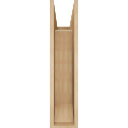 Ekena Millwork - BKTUR0756X22X34MRC06RCPR - Timberthane Faux Wood Merced Style Bracket w/ Offset Brace, Slat Ends, 7 1/2"W x 22"D x 34"H, Primed Tan