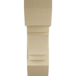 Ekena Millwork - BKTUR0756X24X24MRC06RCPR - Timberthane Faux Wood Merced Style Bracket w/ Offset Brace, Slat Ends, 7 1/2"W x 24"D x 24"H, Primed Tan