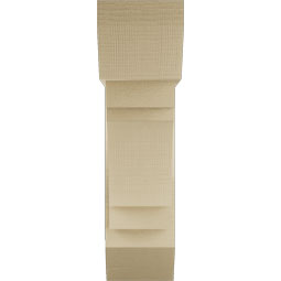 Ekena Millwork - BKTUR0756X24X28MRC06RCPR - Timberthane Faux Wood Merced Style Bracket w/ Offset Brace, Slat Ends, 7 1/2"W x 24"D x 28"H, Primed Tan