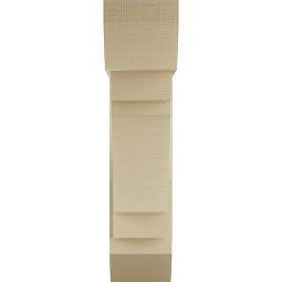 Ekena Millwork - BKTUR0756X24X32MRC06RCPR - Timberthane Faux Wood Merced Style Bracket w/ Offset Brace, Slat Ends, 7 1/2"W x 24"D x 32"H, Primed Tan