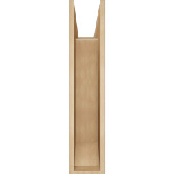 Ekena Millwork - BKTUR0756X24X36MRC06RCPR - Timberthane Faux Wood Merced Style Bracket w/ Offset Brace, Slat Ends, 7 1/2"W x 24"D x 36"H, Primed Tan