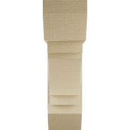 Ekena Millwork - BKTUR0756X26X26MRC06RCPR - Timberthane Faux Wood Merced Style Bracket w/ Offset Brace, Slat Ends, 7 1/2"W x 26"D x 26"H, Primed Tan