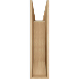 Ekena Millwork - BKTUR0756X26X30MRC06RCPR - Timberthane Faux Wood Merced Style Bracket w/ Offset Brace, Slat Ends, 7 1/2"W x 26"D x 30"H, Primed Tan