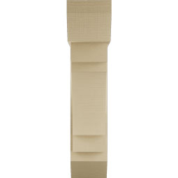 Ekena Millwork - BKTUR0756X26X34MRC06RCPR - Timberthane Faux Wood Merced Style Bracket w/ Offset Brace, Slat Ends, 7 1/2"W x 26"D x 34"H, Primed Tan