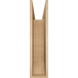 Ekena Millwork - BKTUR0756X28X32MRC06RCPR - Timberthane Faux Wood Merced Style Bracket w/ Offset Brace, Slat Ends, 7 1/2"W x 28"D x 32"H, Primed Tan