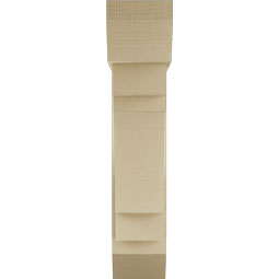 Ekena Millwork - BKTUR0756X28X36MRC06RCPR - Timberthane Faux Wood Merced Style Bracket w/ Offset Brace, Slat Ends, 7 1/2"W x 28"D x 36"H, Primed Tan