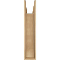Ekena Millwork - BKTUR0756X28X36MRC06RCPR - Timberthane Faux Wood Merced Style Bracket w/ Offset Brace, Slat Ends, 7 1/2"W x 28"D x 36"H, Primed Tan