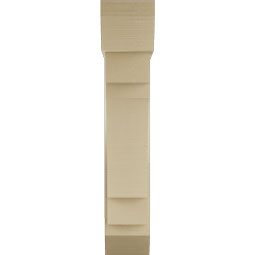 Ekena Millwork - BKTUR0756X28X40MRC06RCPR - Timberthane Faux Wood Merced Style Bracket w/ Offset Brace, Slat Ends, 7 1/2"W x 28"D x 40"H, Primed Tan
