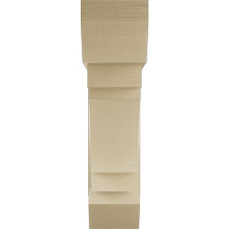 Ekena Millwork - BKTUR0756X30X30MRC06RCPR - Timberthane Faux Wood Merced Style Bracket w/ Offset Brace, Slat Ends, 7 1/2"W x 30"D x 30"H, Primed Tan