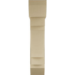 Ekena Millwork - BKTUR0756X30X36MRC06RCPR - Timberthane Faux Wood Merced Style Bracket w/ Offset Brace, Slat Ends, 7 1/2"W x 30"D x 36"H, Primed Tan