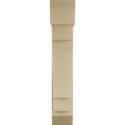 Ekena Millwork - BKTUR0756X30X42MRC06RCPR - Timberthane Faux Wood Merced Style Bracket w/ Offset Brace, Slat Ends, 7 1/2"W x 30"D x 42"H, Primed Tan