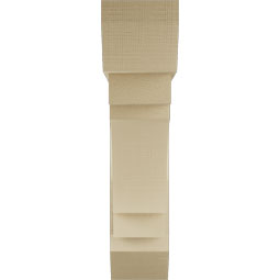 Ekena Millwork - BKTUR0756X32X32MRC06RCPR - Timberthane Faux Wood Merced Style Bracket w/ Offset Brace, Slat Ends, 7 1/2"W x 32"D x 32"H, Primed Tan