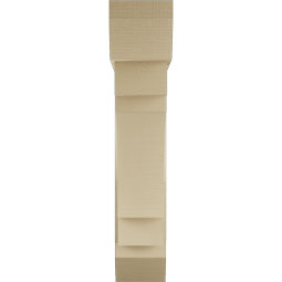 Ekena Millwork - BKTUR0756X32X38MRC06RCPR - Timberthane Faux Wood Merced Style Bracket w/ Offset Brace, Slat Ends, 7 1/2"W x 32"D x 38"H, Primed Tan