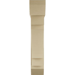 Ekena Millwork - BKTUR0756X32X40MRC06RCPR - Timberthane Faux Wood Merced Style Bracket w/ Offset Brace, Slat Ends, 7 1/2"W x 32"D x 40"H, Primed Tan