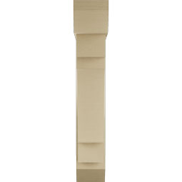 Ekena Millwork - BKTUR0756X32X44MRC06RCPR - Timberthane Faux Wood Merced Style Bracket w/ Offset Brace, Slat Ends, 7 1/2"W x 32"D x 44"H, Primed Tan