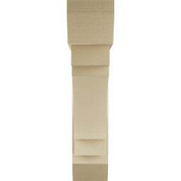 Ekena Millwork - BKTUR0756X34X34MRC06RCPR - Timberthane Faux Wood Merced Style Bracket w/ Offset Brace, Slat Ends, 7 1/2"W x 34"D x 34"H, Primed Tan