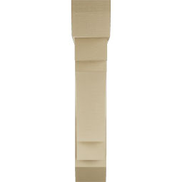 Ekena Millwork - BKTUR0756X34X40MRC06RCPR - Timberthane Faux Wood Merced Style Bracket w/ Offset Brace, Slat Ends, 7 1/2"W x 34"D x 40"H, Primed Tan