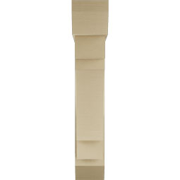 Ekena Millwork - BKTUR0756X34X42MRC06RCPR - Timberthane Faux Wood Merced Style Bracket w/ Offset Brace, Slat Ends, 7 1/2"W x 34"D x 42"H, Primed Tan
