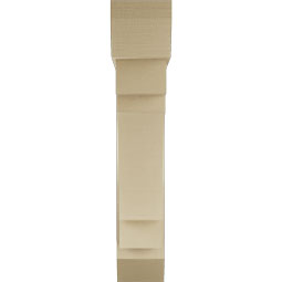 Ekena Millwork - BKTUR0756X36X40MRC06RCPR - Timberthane Faux Wood Merced Style Bracket w/ Offset Brace, Slat Ends, 7 1/2"W x 36"D x 40"H, Primed Tan