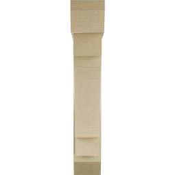 Ekena Millwork - BKTUR0756X36X44MRC06RCPR - Timberthane Faux Wood Merced Style Bracket w/ Offset Brace, Slat Ends, 7 1/2"W x 36"D x 44"H, Primed Tan