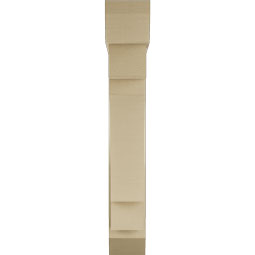 Ekena Millwork - BKTUR0756X36X48MRC06RCPR - Timberthane Faux Wood Merced Style Bracket w/ Offset Brace, Slat Ends, 7 1/2"W x 36"D x 48"H, Primed Tan