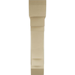Ekena Millwork - BKTUR0756X38X38MRC06RCPR - Timberthane Faux Wood Merced Style Bracket w/ Offset Brace, Slat Ends, 7 1/2"W x 38"D x 38"H, Primed Tan