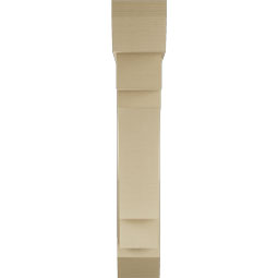 Ekena Millwork - BKTUR0756X38X44MRC06RCPR - Timberthane Faux Wood Merced Style Bracket w/ Offset Brace, Slat Ends, 7 1/2"W x 38"D x 44"H, Primed Tan