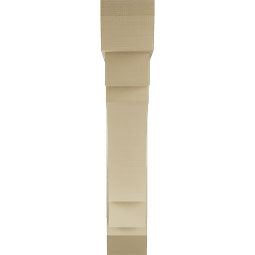 Ekena Millwork - BKTUR0756X42X42MRC06RCPR - Timberthane Faux Wood Merced Style Bracket w/ Offset Brace, Slat Ends, 7 1/2"W x 42"D x 42"H, Primed Tan